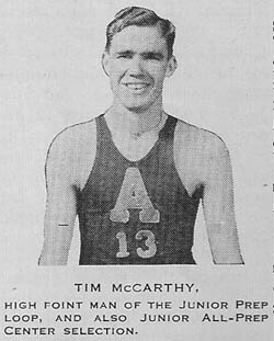 Tim McCarthy, St. Aloysius Basketball 1939-40