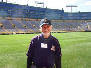Bro. Neal Golden pictured at Lambeau Field in Green Bay. 