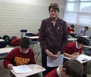 Susan Cooper with students