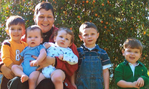 Judy Stewart with her grandchildren