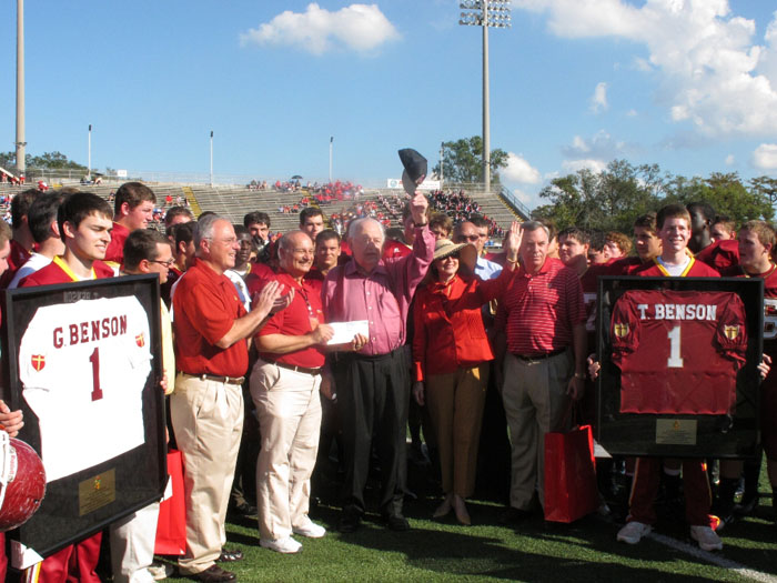 Tom and Gail Benson before Rummel Game