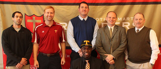Crusader Basketball Coaches and Jordan Cornish