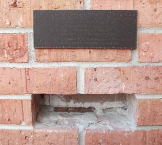 Missing Brick at the Entrance to BMHS